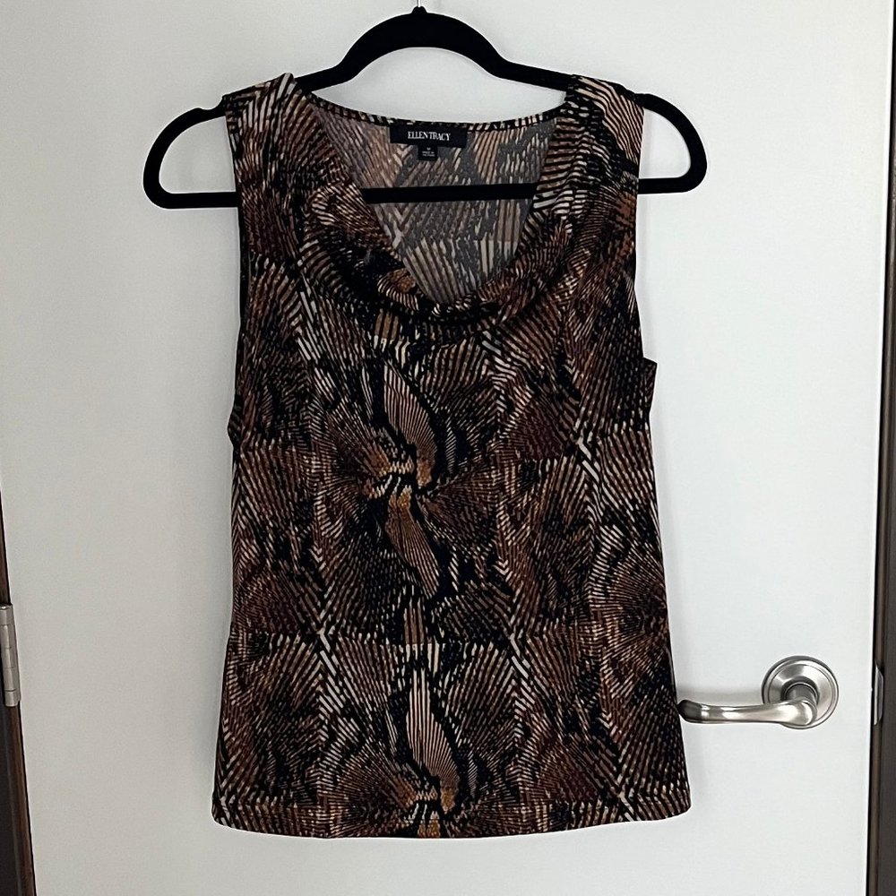 Ellen Tracy Drape neck sleeveless top.  Size M